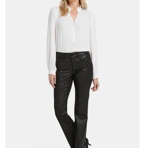 NYDJ Black Coated Marilyn Straight Jeans